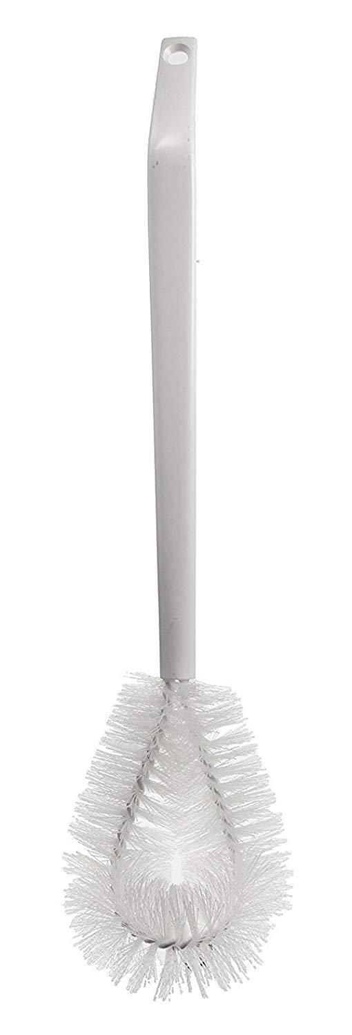 Bent-Tip Bowl Brush - Durable & Stiff Bristled Toilet Scrubber w/ Heavy Duty Handle