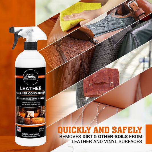 Leather Cleaner Conditioner with Sprayer + Suede Microfiber Cloths