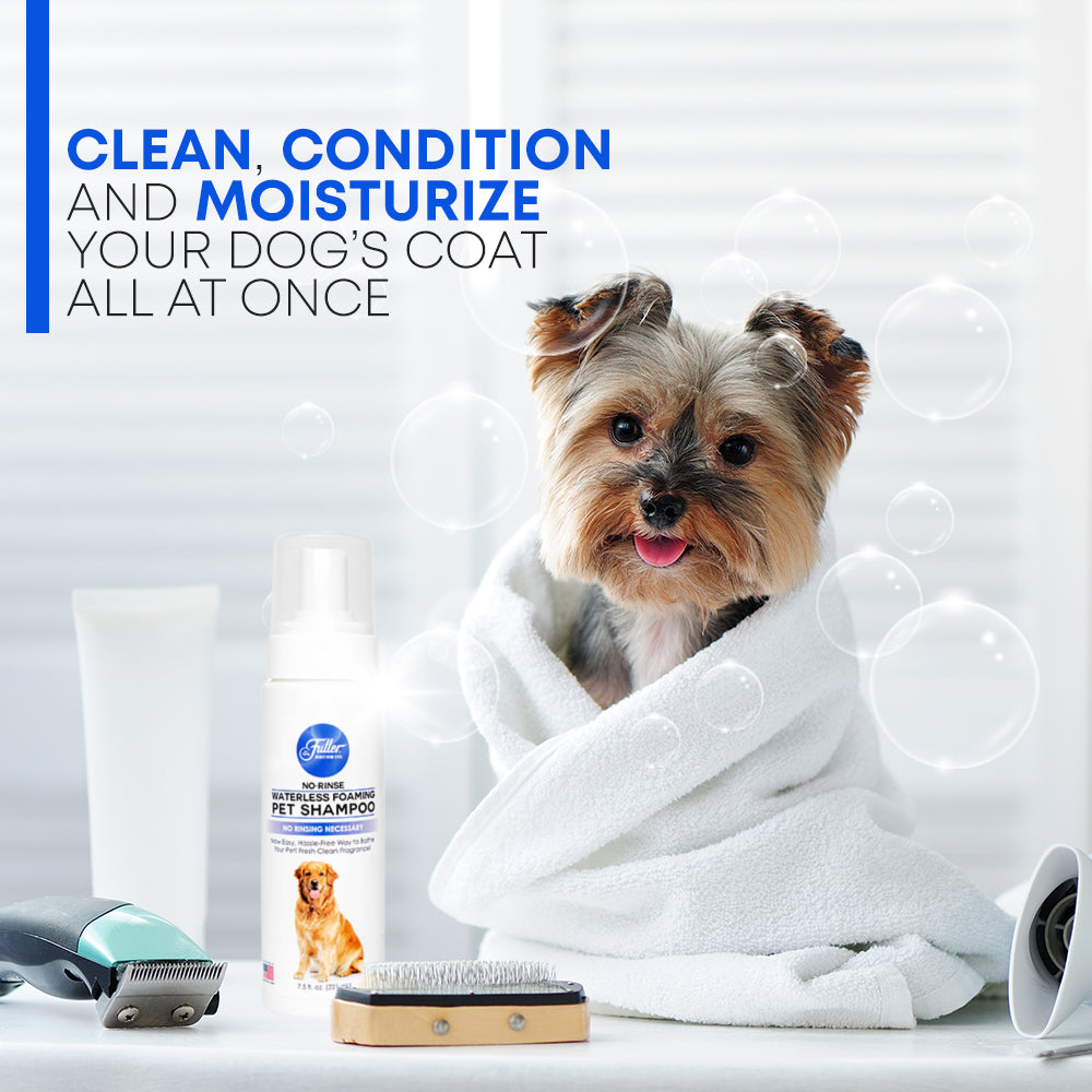 Waterless No-Rinse Foaming Pet Shampoo For Dogs– Cleans, Conditions & Moisturizes + 2 Refill Bottles