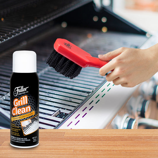 Grill Clean + Barbecue Grill Brush W/ Nylon Bristles - Safe for Ceramic, Porcelain, Teflon, Non-Stick Grills