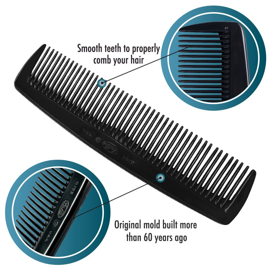 House of Fuller® Mens Classic Hair Comb - Black-Combs-Fuller Brush Company