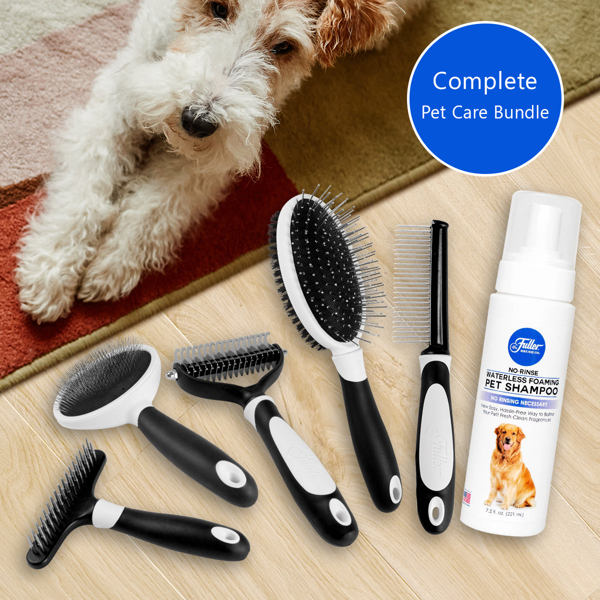 Pet Care Complete Bundle - Brushes+Shampoo