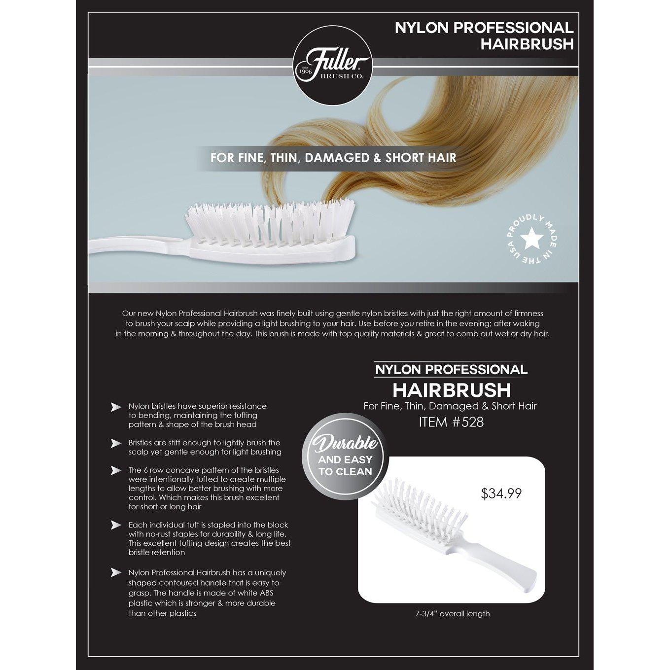 Cepillo de pelo profesional de nylon para pelo fino, delgado, dañado y corto - Compañía de cepillos de pelo completo