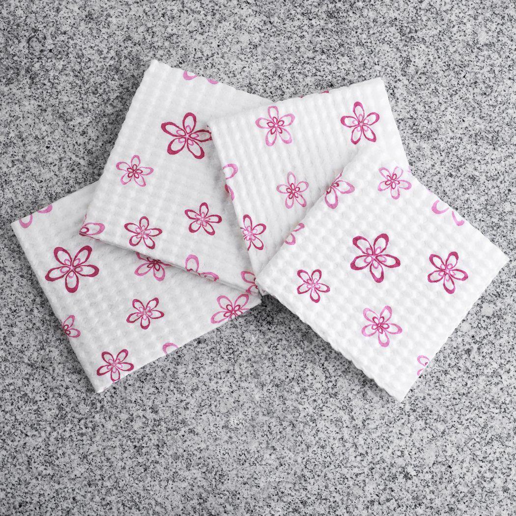 Pretty & Pink Highly Absorbent Quilted Cleaning Clothes (4 Pack)-Otros artículos de limpieza- Fuller Brush Company