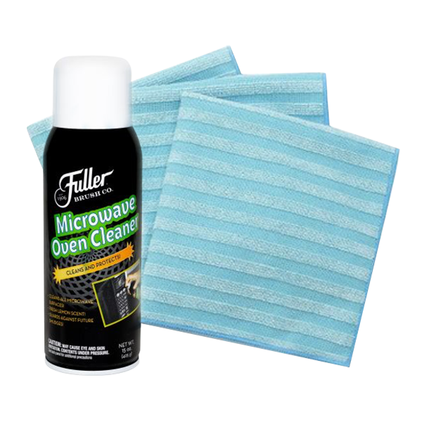 Microwave Oven Cleaner + Dual Action Microfiber Cloths