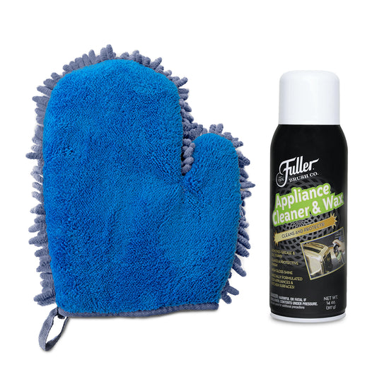 Appliance Cleaner & Wax Spray + 2-in-1 Clean & Polish Microfiber Mitt - Dual Purpose Cleaning Glove