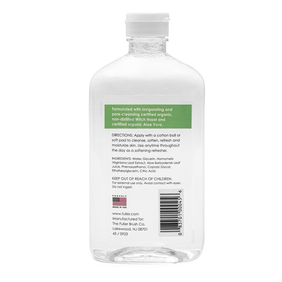 Fuller Brush Witch Hazel Facial Toner Alcohol Free, Organic Aloe Vera & Witch Hazel, 16 Fl. Oz, Paraben & Sulfate Free