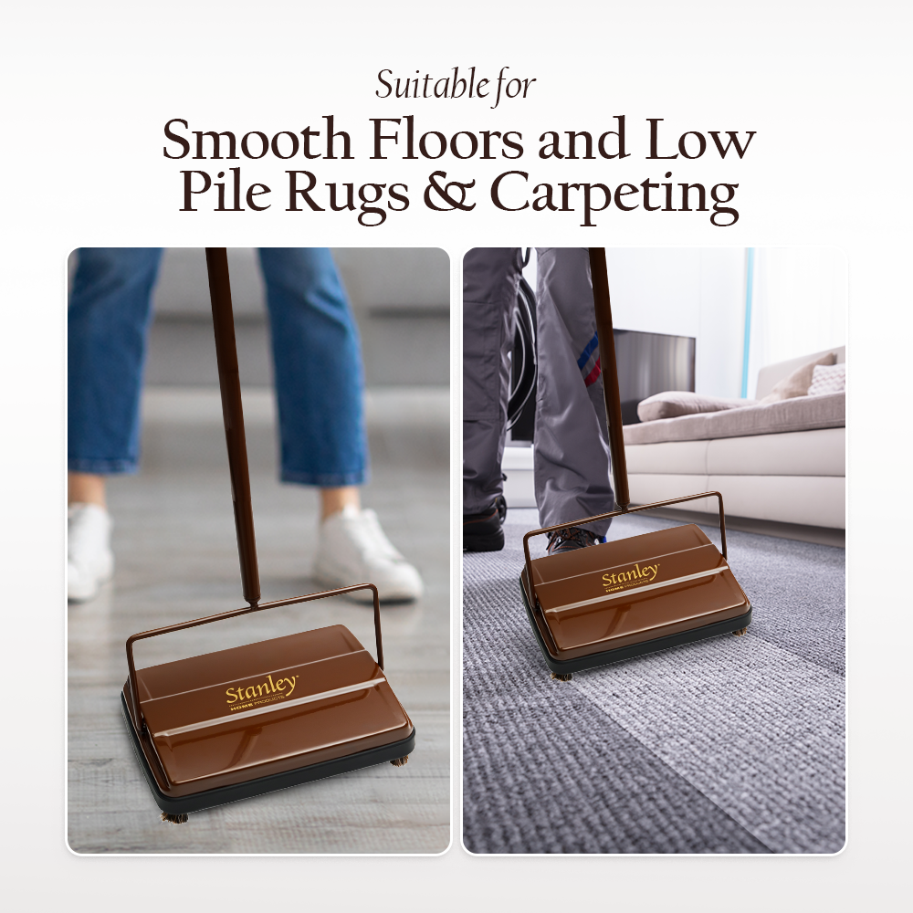 Stanley Electrostatic Carpet & Floor Sweeper – Brown