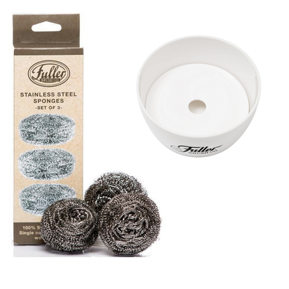 Handy Holder (White) + Stainless Steel Sponges