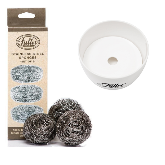 Handy Holder (White) + Stainless Steel Sponges