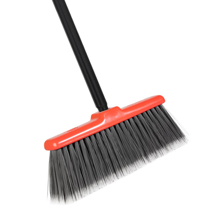 Fiesta Red Heavy Duty Long Bristle Broom - Fine Bristles Floor Sweeper