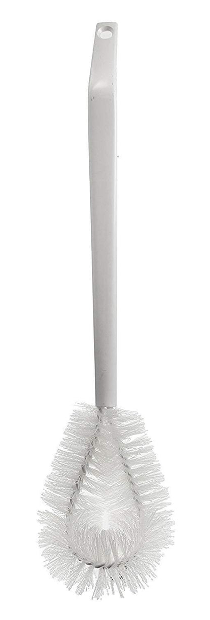 Bent-Tip Bowl Brush - Durable & Stiff Bristled Toilet Scrubber w/ Heavy Duty Handle