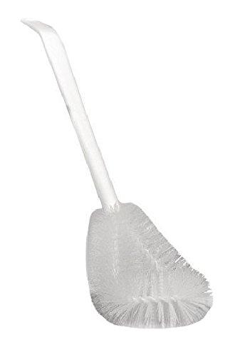 Bent-Tip Bowl Brush - Durable & Stiff Bristled Toilet Scrubber w/ Heavy Duty Handle
