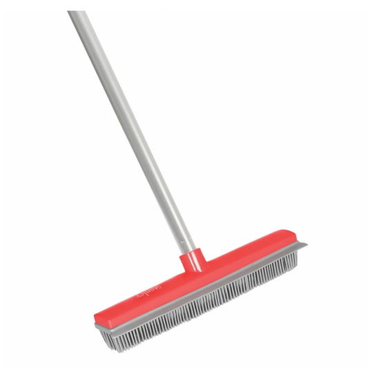Stanley Rubber Broom with 808 Telescopic Handle - (Red)