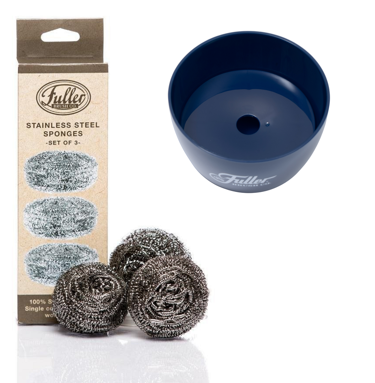 Handy Holder (Navy) + Stainless Steel Sponges