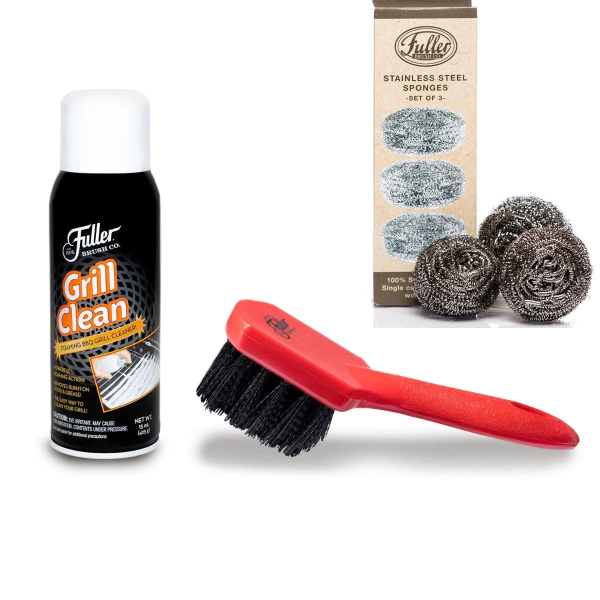 Grill Clean + Barbecue Grill Brush + Heavy Duty 100% Stainless Steel Multi Use Scrubber