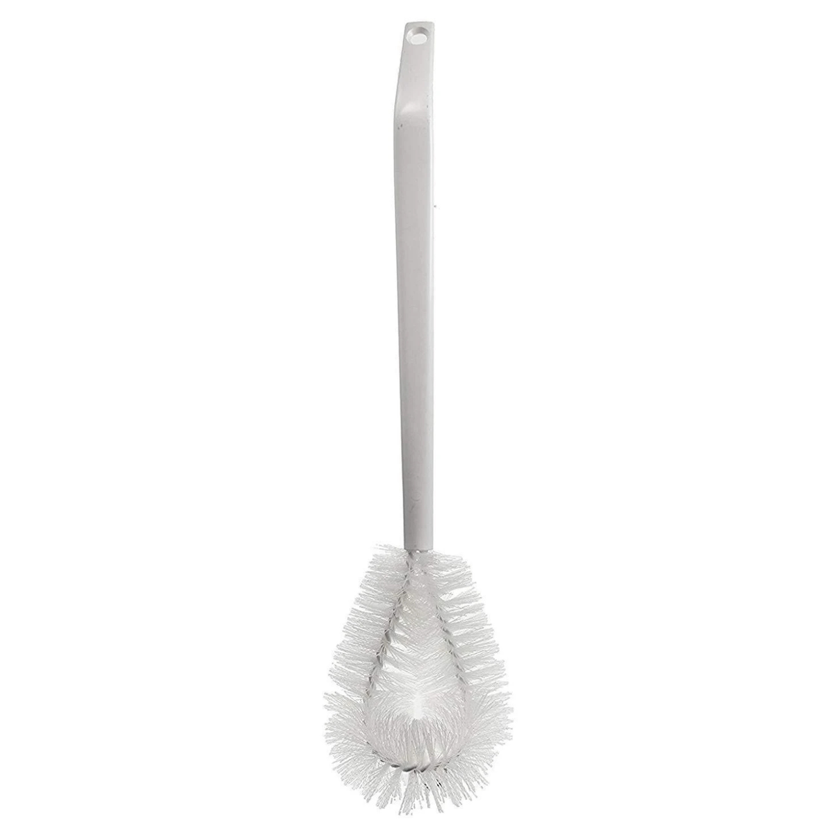 Bent-Tip Bowl Brush - Durable & Stiff Bristled Toilet Scrubber w/ Heavy Duty Handle
