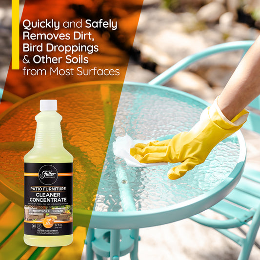 Patio Furniture Cleaner Concentrate + All-Purpose Microfiber Cleaning Cloths + Pump Spray Bottle