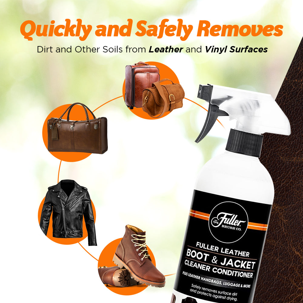 Fuller Leather Boot & Jacket Cleaner Conditioner with Sprayer + Suede Microfiber Cloths
