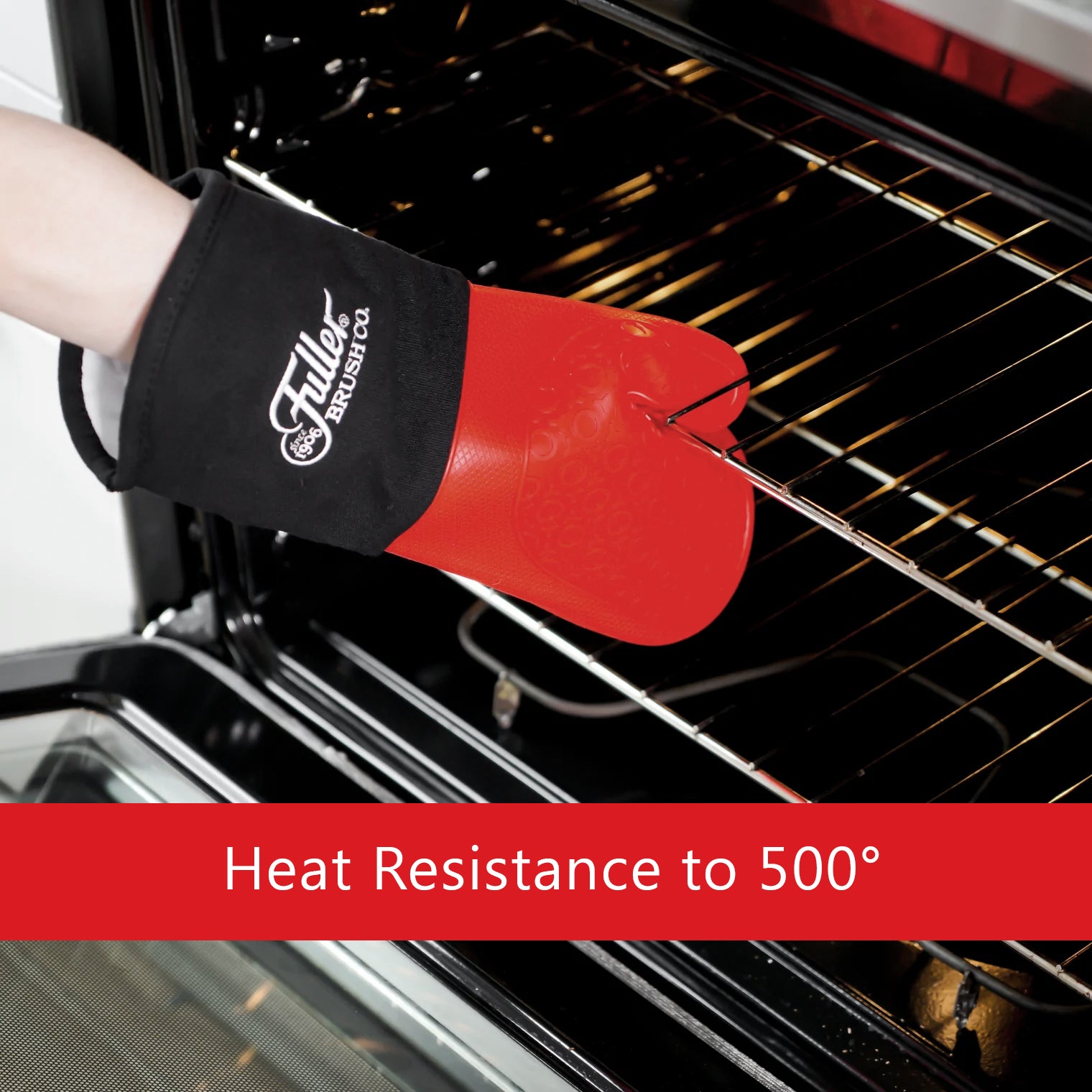 Extra Long Silicone Oven Mitts Heat Resistant 500 Degrees, 2 Pack