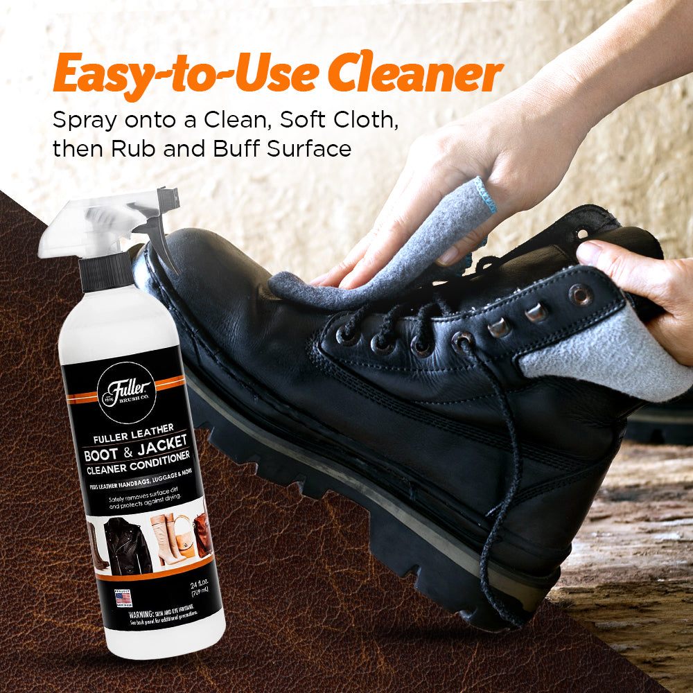 Fuller Leather Boot & Jacket Cleaner Conditioner with Sprayer + Suede Microfiber Cloths