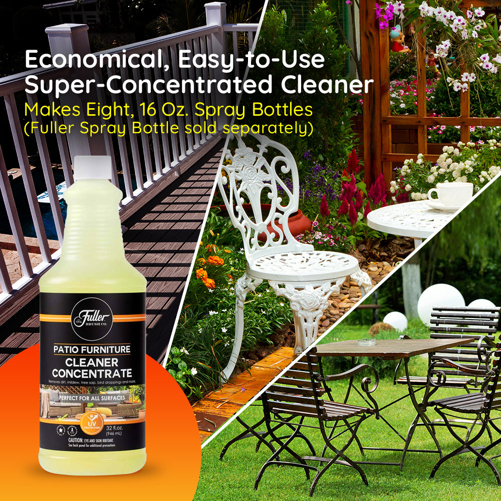 Patio Furniture Cleaner Concentrate + All-Purpose Microfiber Cleaning Cloths + Pump Spray Bottle