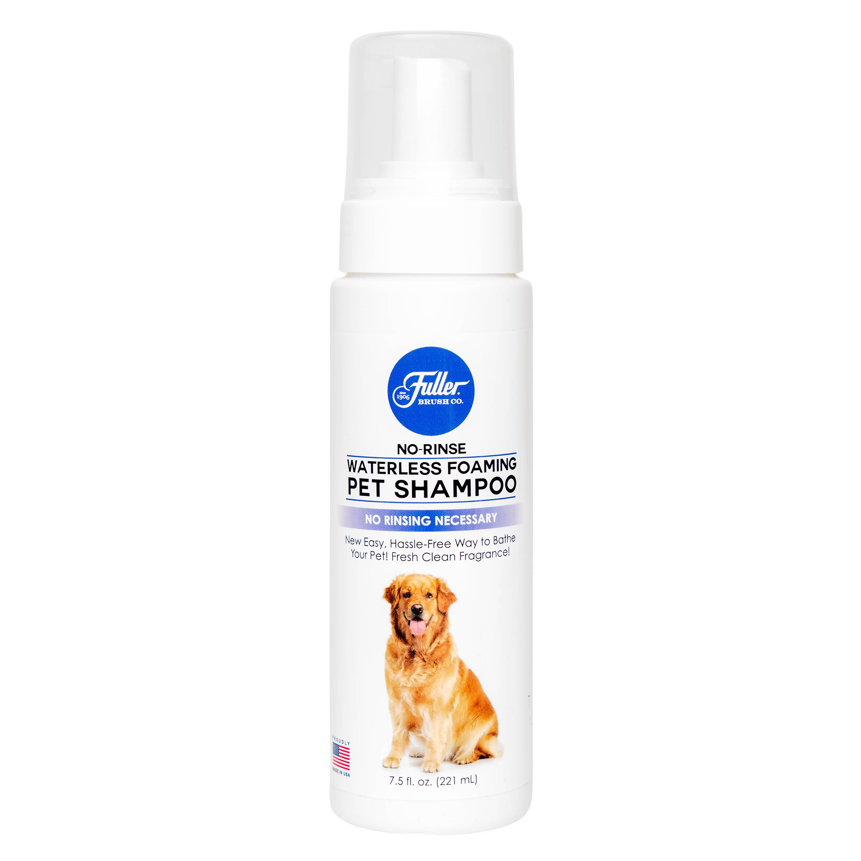 Waterless No-Rinse Foaming Pet Shampoo For Dogs– Cleans, Conditions & Moisturizes (7.5 fl. oz. Bottle with Foaming Pump)