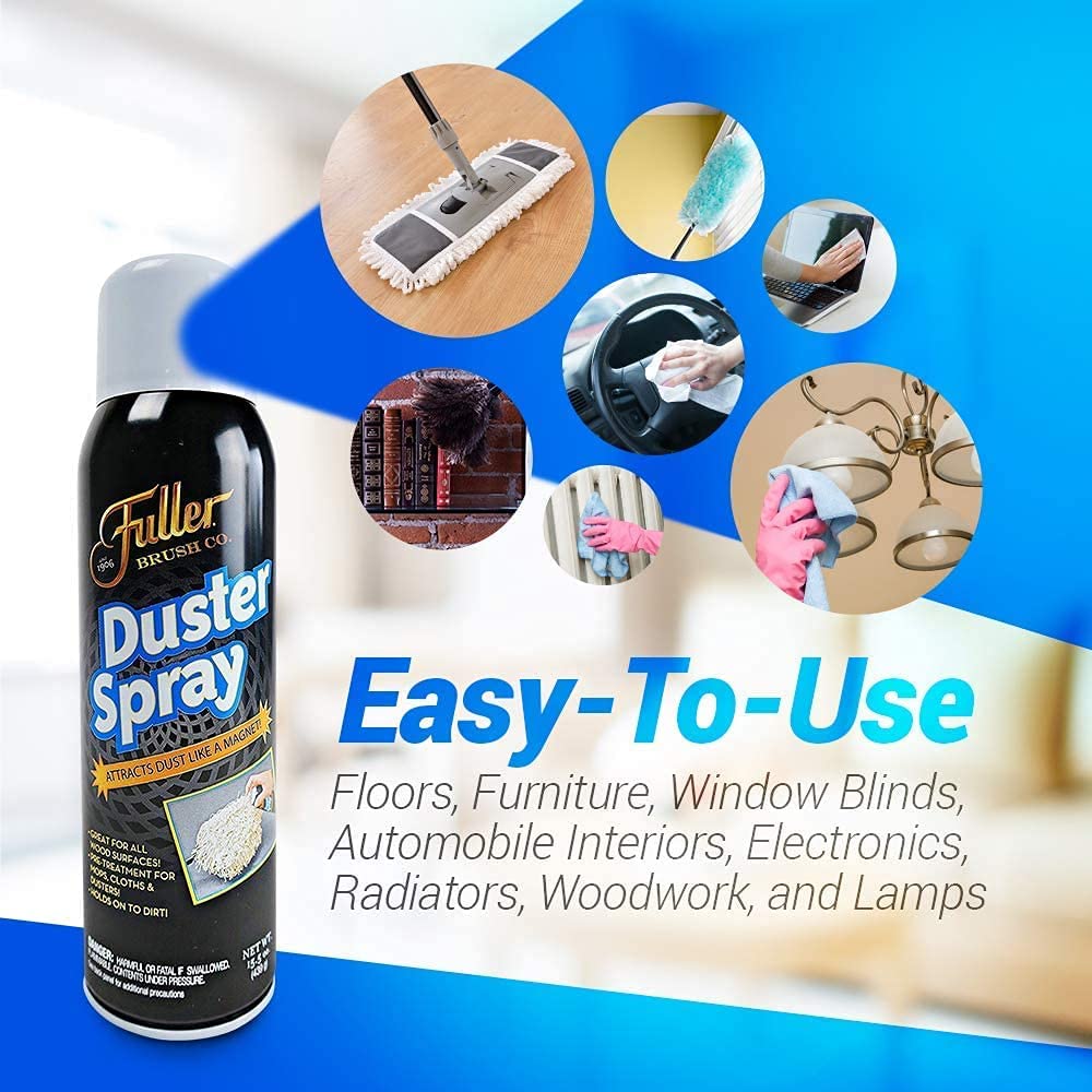 Duster Spray + 2-in-1 Clean & Polish Microfiber Mitt - Dual Purpose Cleaning Glove