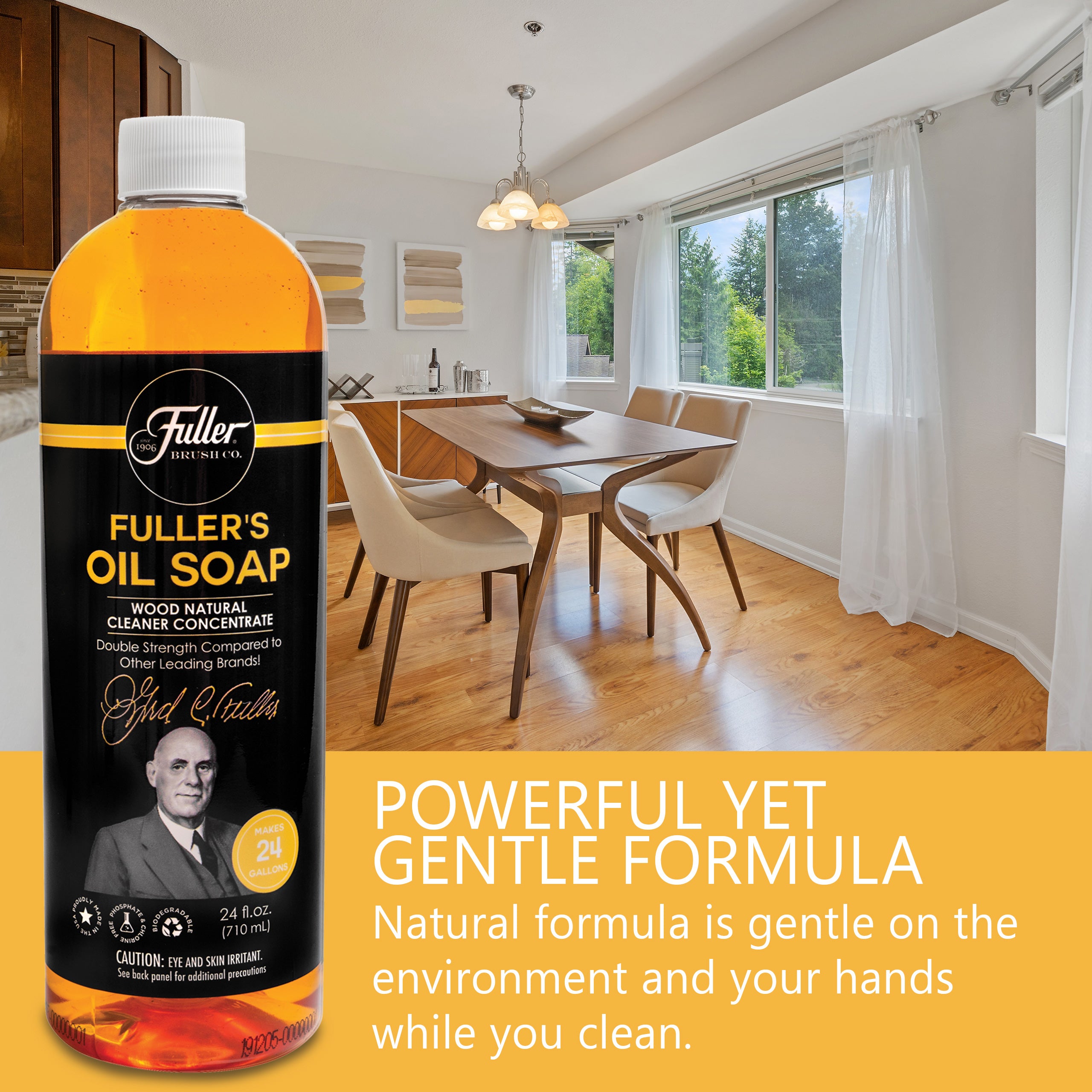 Fuller’s Oil Soap Wood Natural Cleaner + Easy-To-Use Spray Bottle