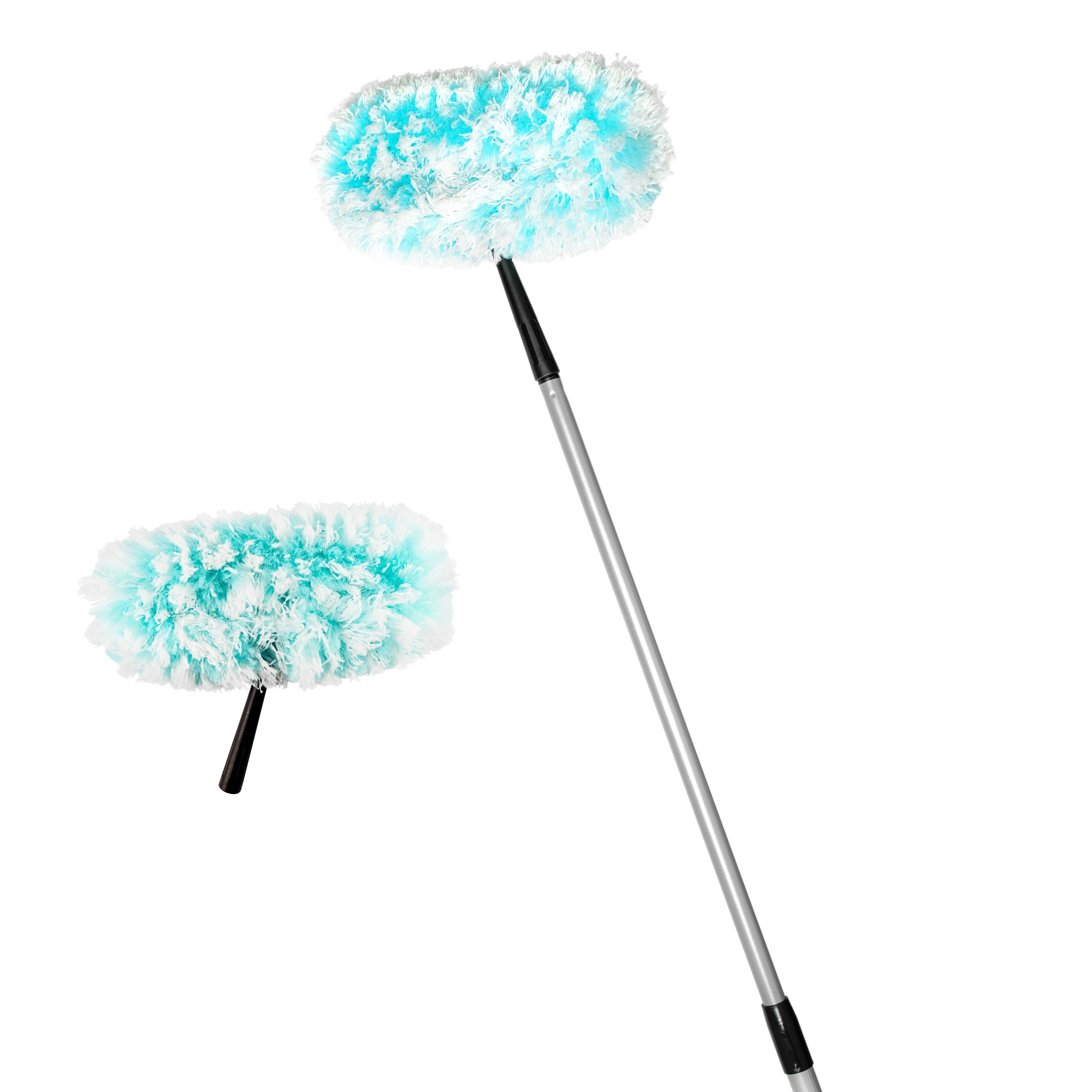 Fuzzy Fan Duster (Teal) + Replacement Head + Telescopic Handle