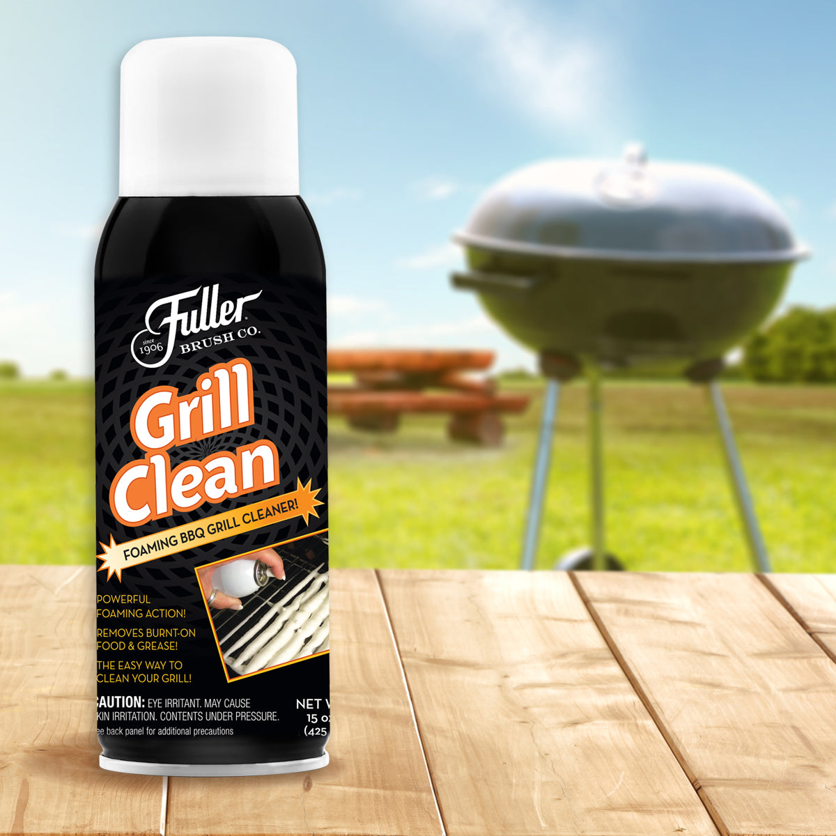 Grill Clean + Barbecue Grill Brush W/ Nylon Bristles - Safe for Ceramic, Porcelain, Teflon, Non-Stick Grills