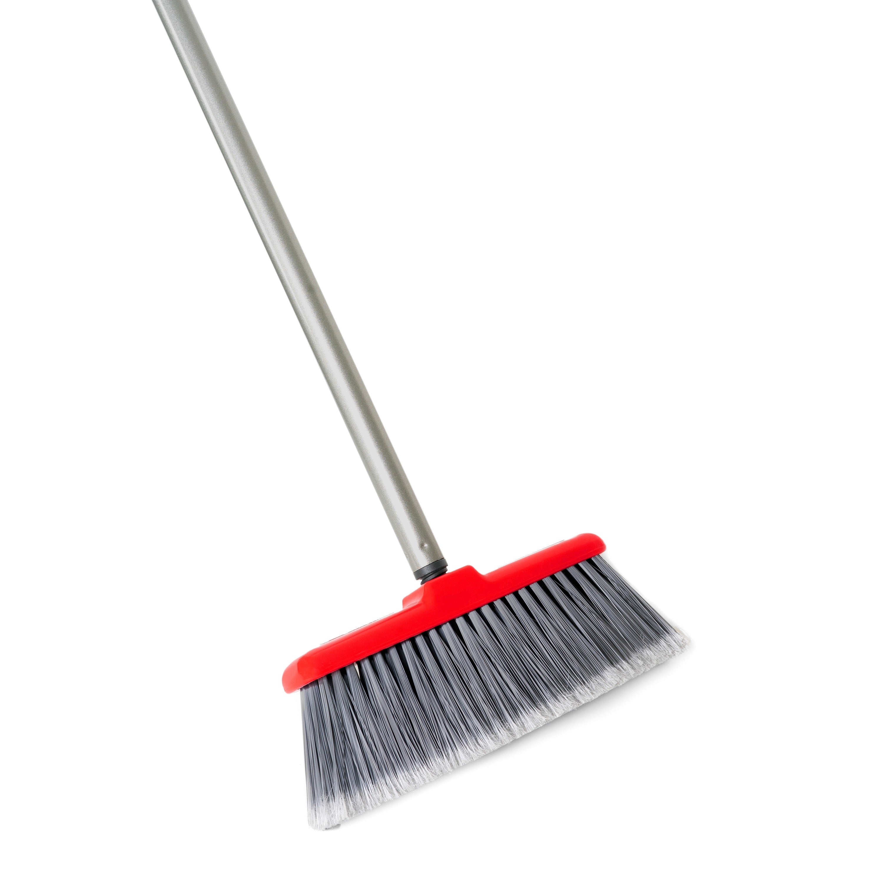 Fiesta Red Heavy Duty Long Bristle Broom - Fine Bristles Floor Sweeper with Extendable Handle