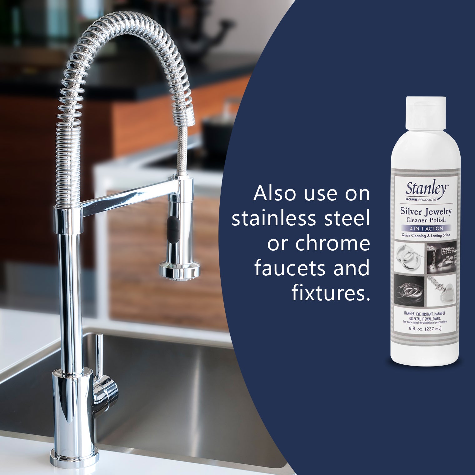 STANLEY HOME PRODUCTS Silver Jewelry Cleaner Polish - 4-in-1 Formula Cleans  and Protects Silver and Sterling Jewelry and More Helps Prevent Tarnish
