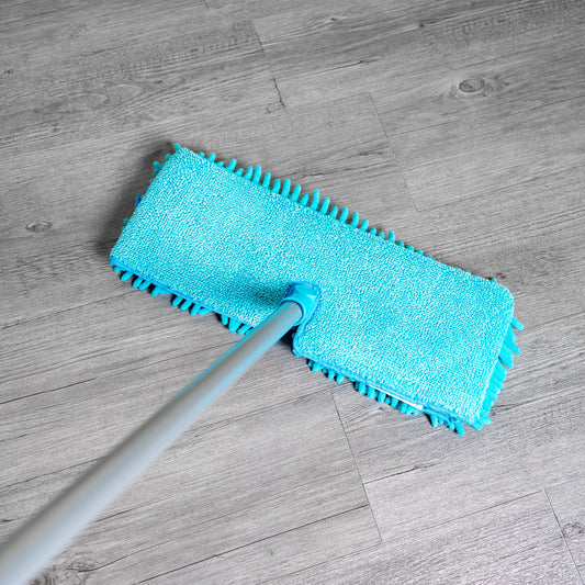 Double Sided Microfiber Flip Mop W/ Adjustable Telescopic Handle + Additional Mop Head