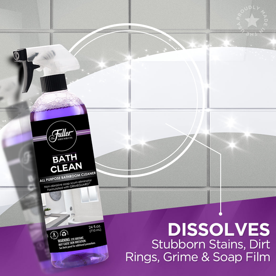Bathroom & Shower Cleaning Kit - Bath Clean + Microfiber Cloths + Squeegee