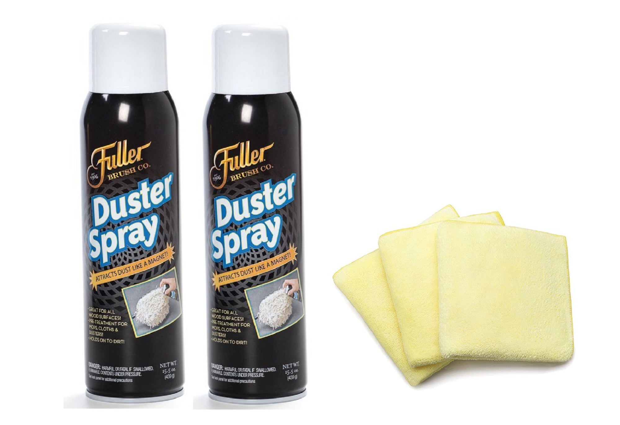 Duster Sprays (x2) + Dust Grabbing Microfiber Cloths