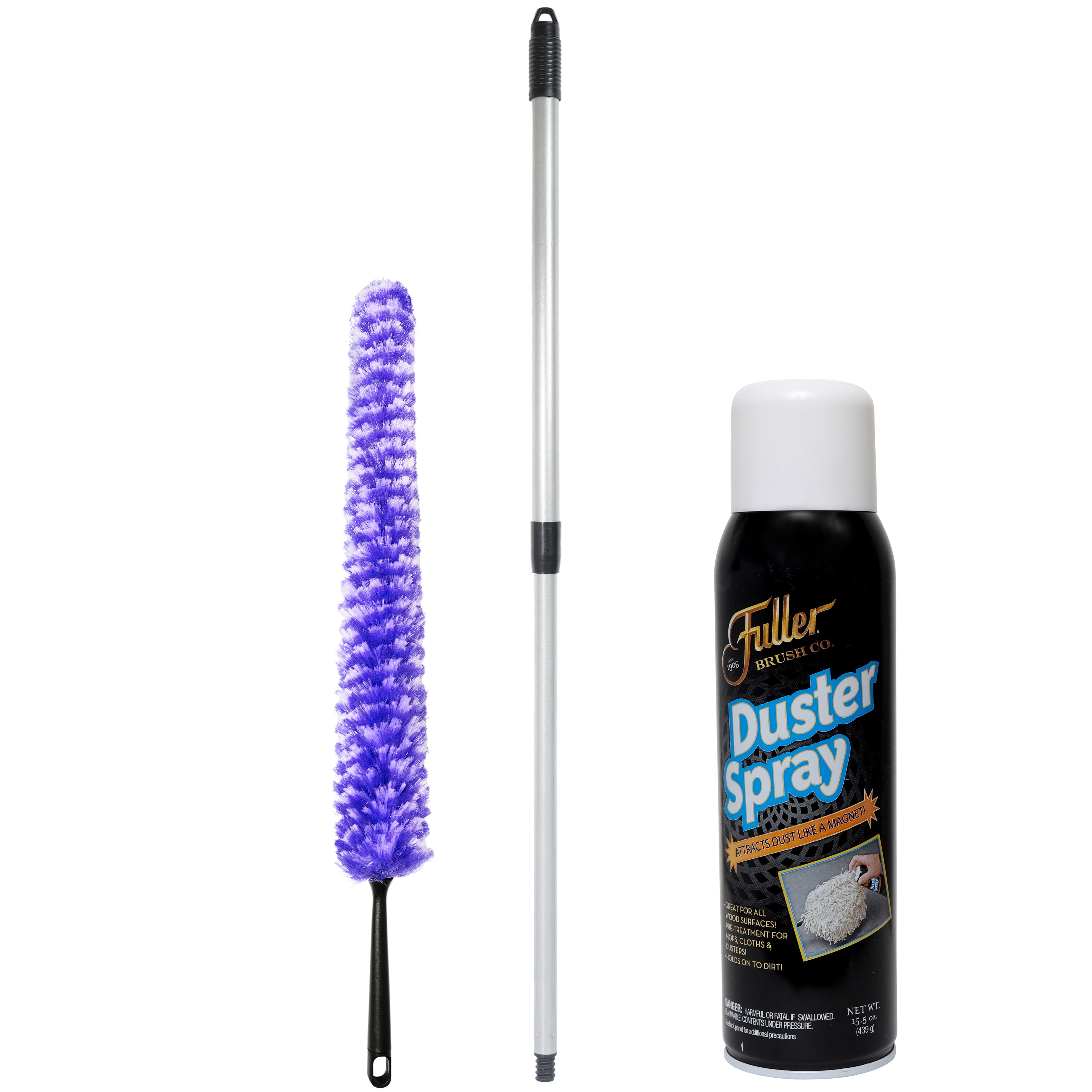 Furry Wand Duster with Adjustable Handle + Duster Spray