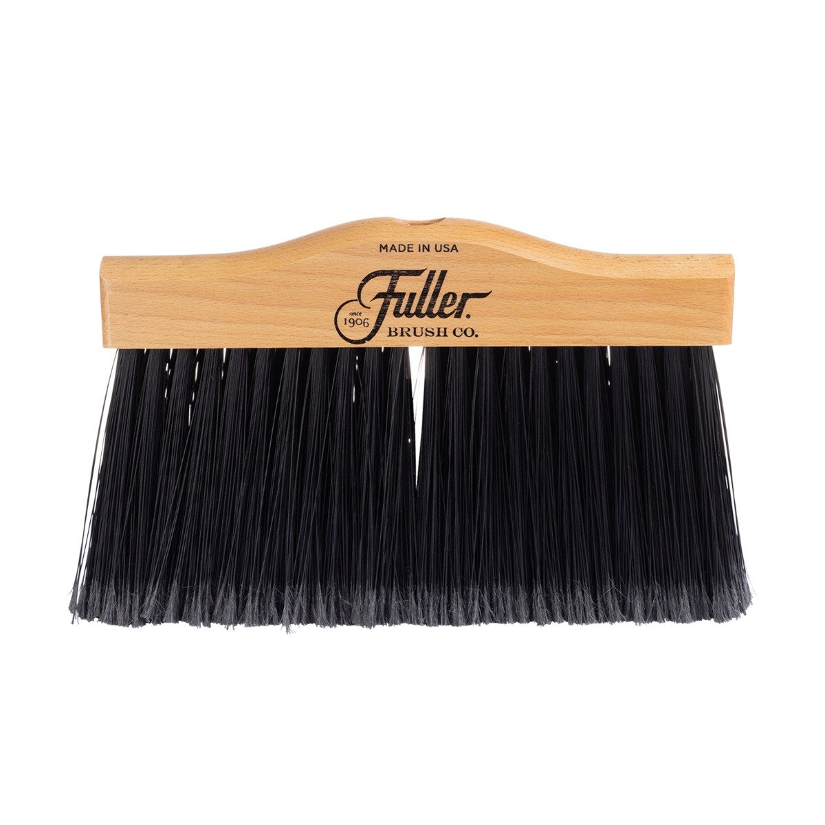 Fuller Brush Wooden House Broom - Heavy-Duty Wide Wood Sweeper Head with  Long Bristles for Sweeping Indoor-Outdoor and 2-Pc Black Steel Handle 