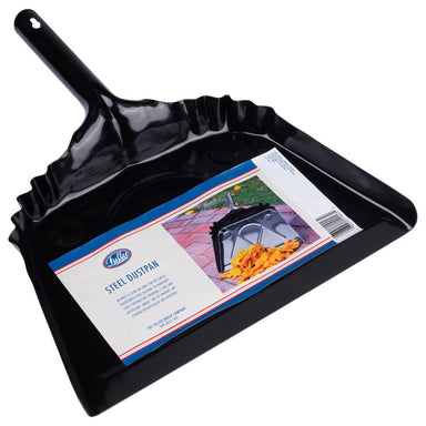 House of Fuller® Metal Dustpan 12 " Wide Sweep Heavy Duty Steel w/ Handle & Hook Hanger-Dustpans-Fuller Brush Company