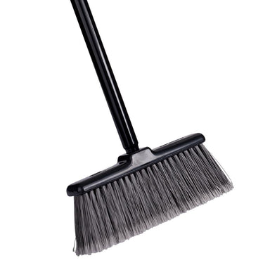 Fuller Brush Wooden House Broom - Heavy-Duty Wide Wood Sweeper Head with  Long Bristles for Sweeping Indoor-Outdoor and 2-Pc Black Steel Handle 