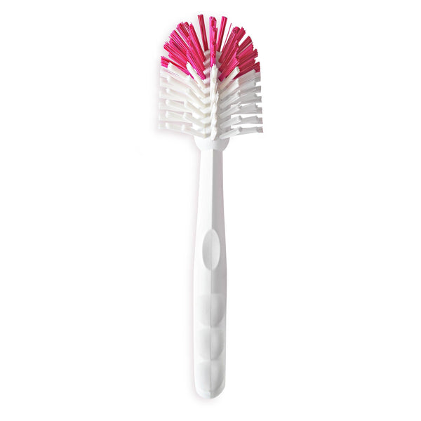 Pretty & Pink Soft Bristle Scrub Brush with Scraper - Scratch Free Cleaning