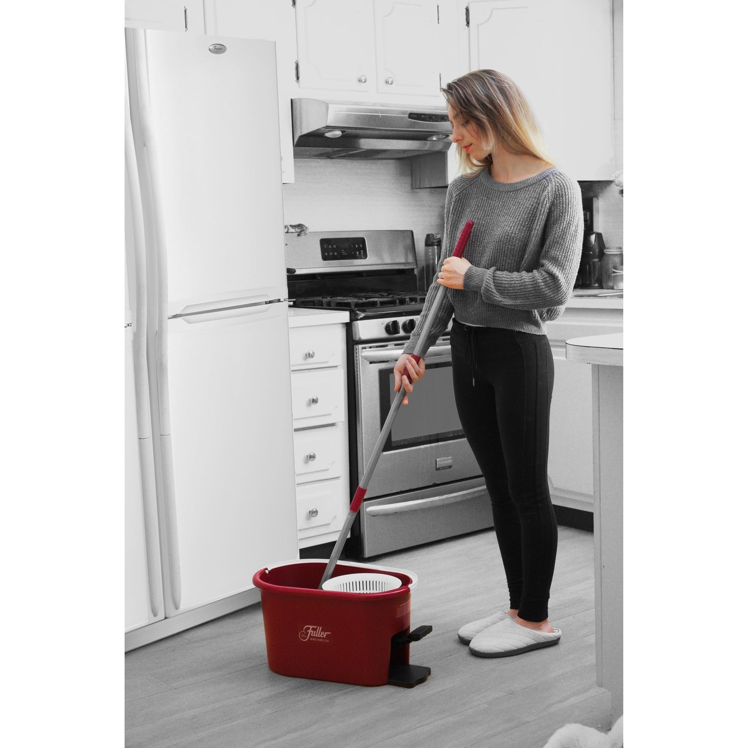 Spin Mop Bucket, 360 Spin Mop and Bucket System with 3 Mop Heads, Stainless Steel Spin Bucket Mop for Floor Cleaning