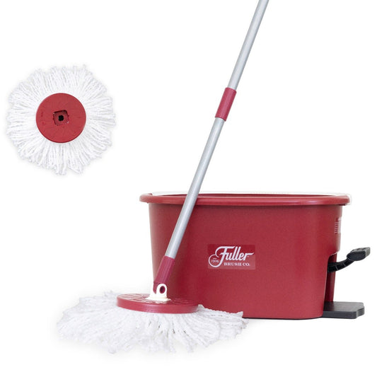 SPIN MOP BUCKET SYSTEM - EASY WRING 360° SPIN - STREAK FREE FLOOR CLEANING - 2 MICROFIBER HEADS-Mops-Fuller Brush Company
