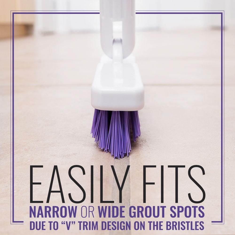 Narrow Bristle Angled Non-Slip Floor and Tile Grout Cleaning Scrub Brush